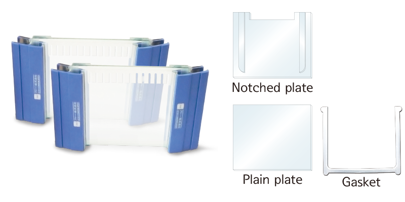 1 mm Glass Plates (Notched plate with 1 mm side-spacers), RM(MAB-10) - 2/pk