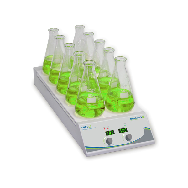 10-position hotplate stirrer, digital with white ceramic top plate, 120V - 1 unit